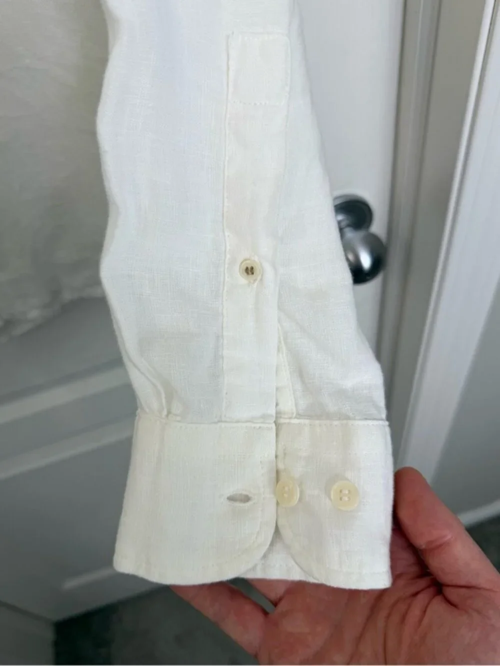 Banana Republic Standard Fit Linen Shirt Size Medium White